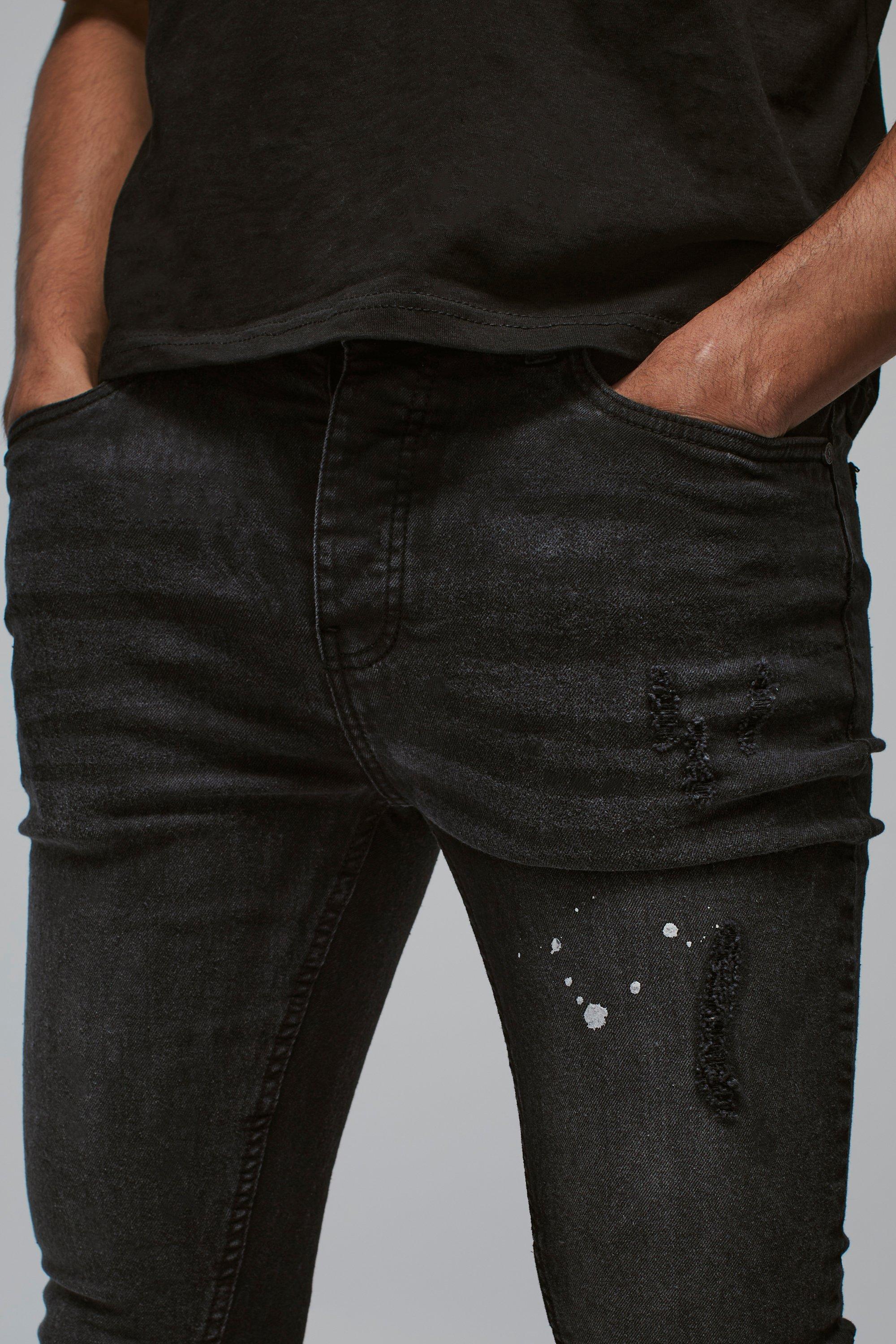 Jean noir tache de peinture homme hot sale